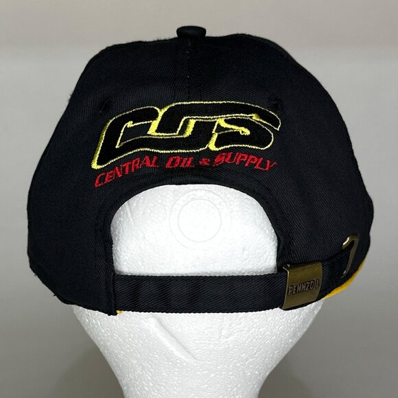 Pennzoil Racing Central Oil And Supply Adjustable Strapback Black Yellow Hat - Picture 4 of 15